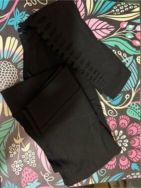 torrid Black Leggings with Laser-Cut Detail